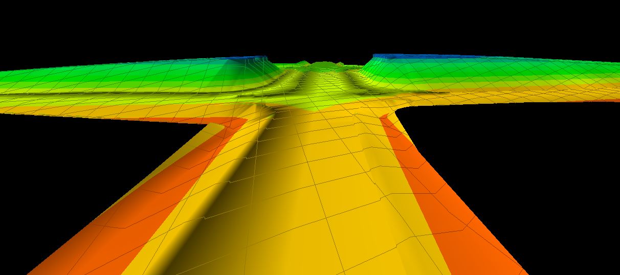 Roadway project showing earthwork quantities